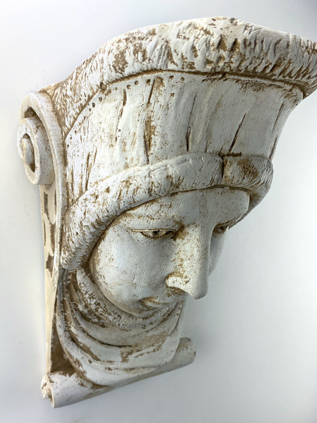 King Face Woman with Head Wrap Corbel