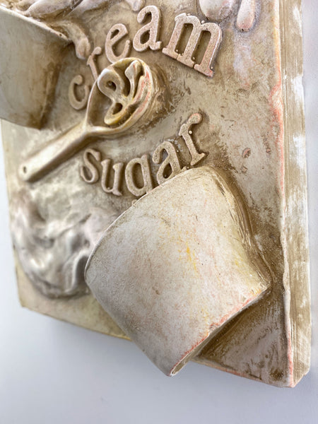 Cream & Sugar Kitchen Relief Wall Sculpture - Exclusive to The Sculpture Store