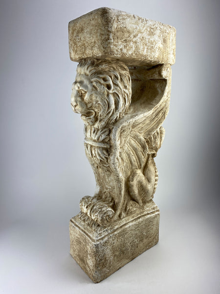33" Large Winged Lion Column Pedestal