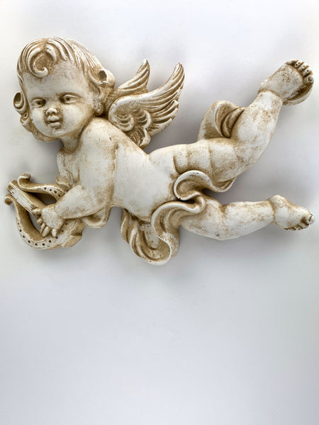 Eros Cupid with Lyre Wall Sculpture
