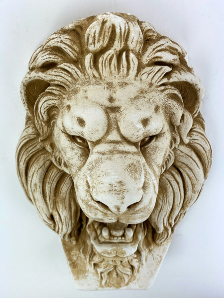 Wild Roaring Lion Head Sculpture