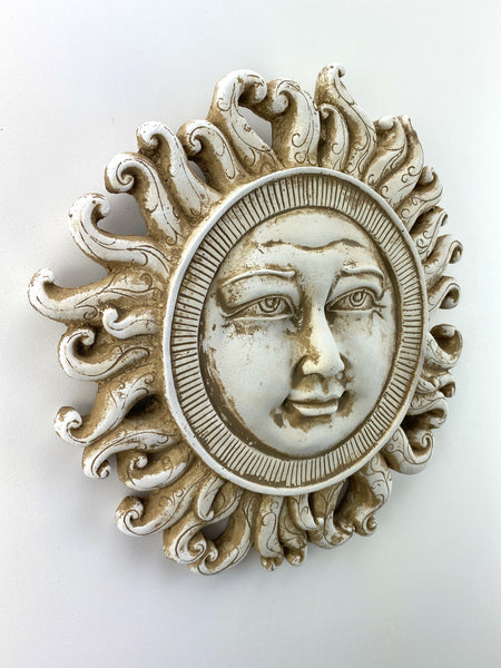 10" Curly Rays Sun Face Wall Sculpture