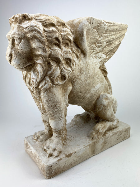 16" Rare Gothic Winged Lion Pedestal